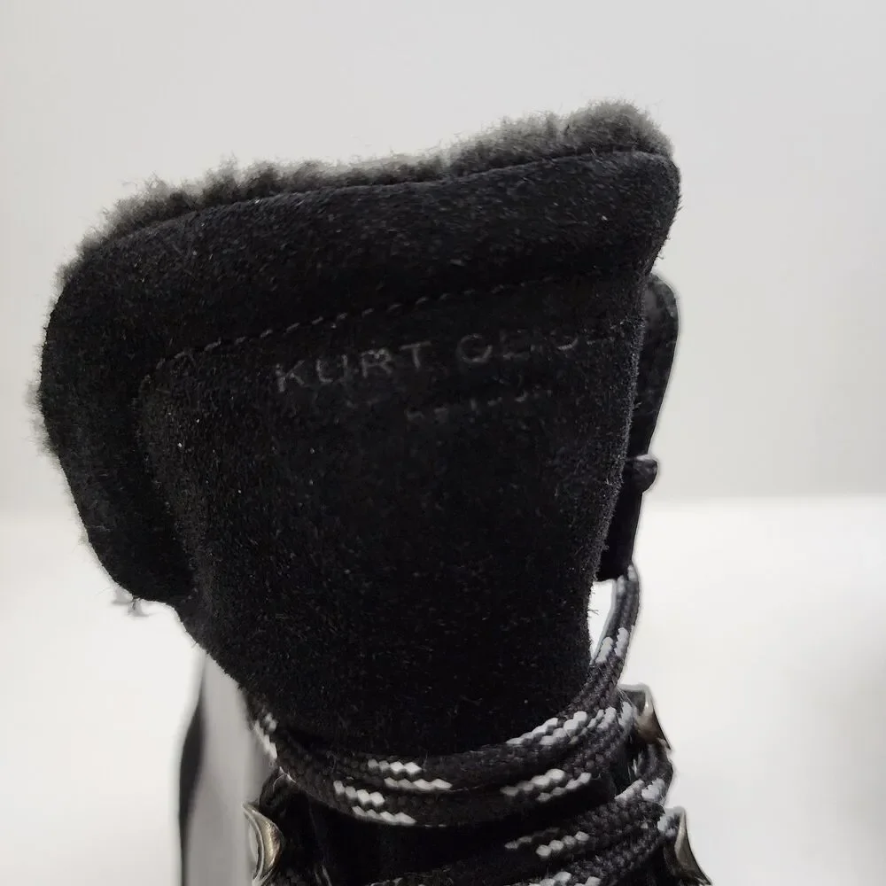 KURT GEIGER Boots VIPER HIKER Mens Size EU 43/US 10 Black Leather Suede Combat